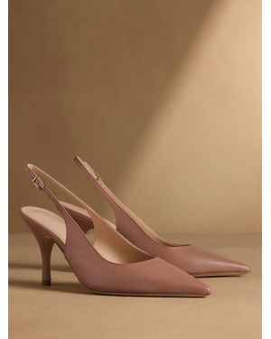 Russell & Bromley Hillcliffe Slingback High Heeled Courts - Brown