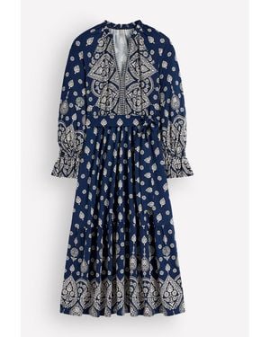 Boden Blouson Tiered Jersey Dress - Blue