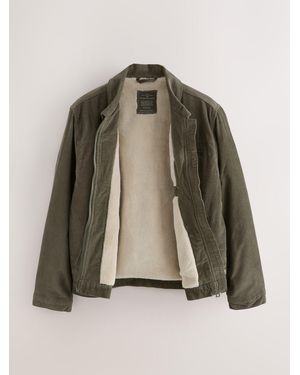 Next Corduroy Borg Lined Jacket - Green