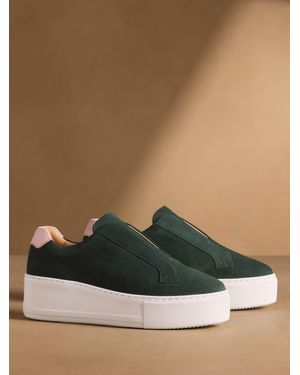 Russell & Bromley Park Up Laceless Flatform Sneakers - Green