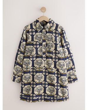 Next Long Sleeve Mini Twill Dress - Blau