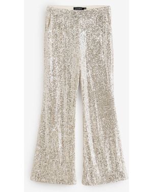 Sosandar Sequin Pants - Natural