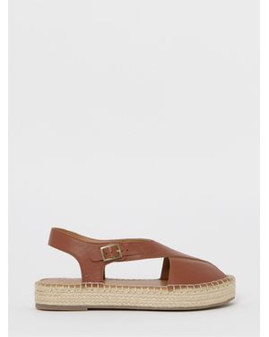 JD Williams Extra Wide Fit Peep Toe Espadrille Sandals - Brown