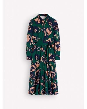 Boden Marcia Jersey Shirt Dress - Green