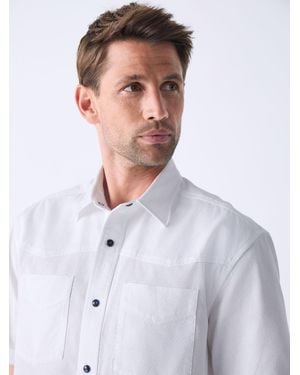 Next Twin Pocket Western Style Short Sleeve 100% Cotton Shirt - White