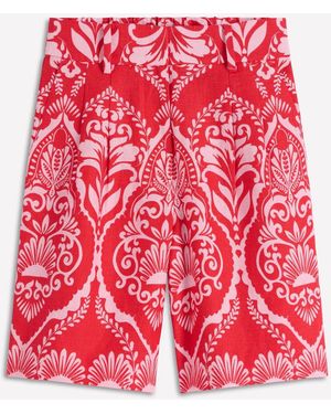 Boden Kensington Linen Shorts - Red