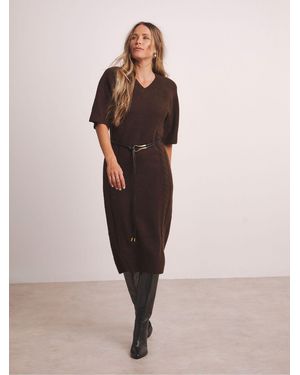 JD Williams Premium Boxy Heavy Weight Knitted Cardigan With Buttons - Natur