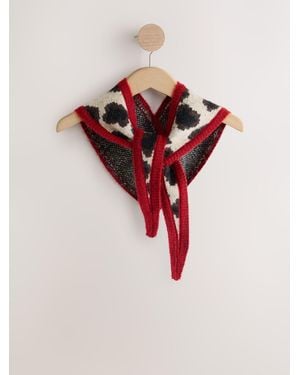 Next Animal Jacquard Heavyweight Triangle Scarf - Red