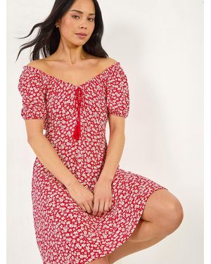 Roman Petite Floral Tassel Tie Dress - Pink