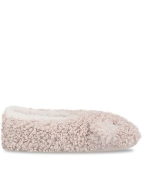 Totes Novelty Dog Borg Footsies Socks With Sherpa Lining - Pink