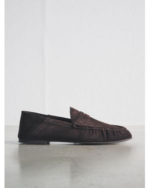 The Set Leather Suede Loafers - Gray