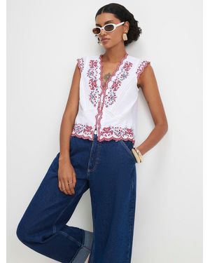 River Island Embroidered Waistcoat - Blue