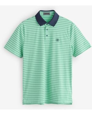 G/FORE Herringbone Stripe Tech Jersey Polo Shirt - Green