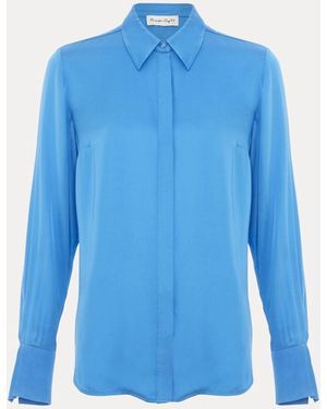 Phase Eight Novie Satin Shirt - Blue