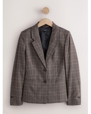 Next Check Single Breasted Blazer - Brown