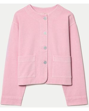 Jigsaw Washed Heavy Jersey Jacket - Pink