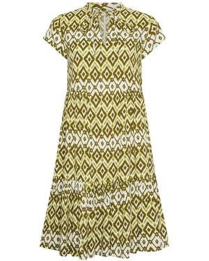 PixieGirl Petite Abstract Smock Dress - Green