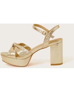 Monsoon Metallic Twist Knot Sandals - Natural