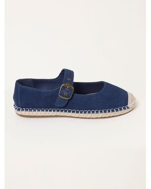 FatFace Fatface Espadrille Suede Mary Jane Shoes - Blau