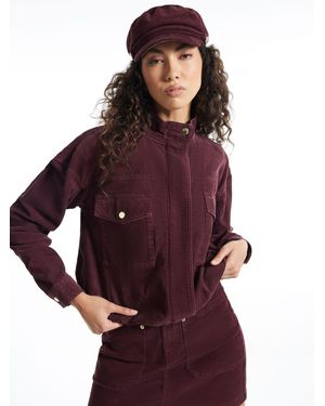 River Island Cord Utility Bomber Jacket - Purple