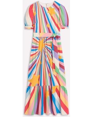 Boden Blouson Crew Neck Dress - White