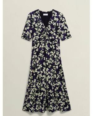 Hobbs Petite Floral Peyton Jersey Midi Dress - Blue