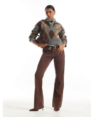 River Island Stretch Cord Bootcut Jeans - Brown