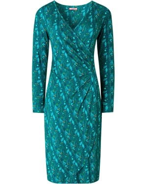 Joe Browns Petite Leaf Print Knee Length Dress - Blue