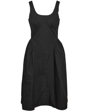 Noisy May Strap Midi Poplin Dress - Black