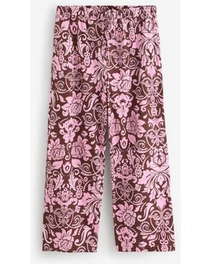 ANOTHER SUNDAY Floral Print Poplin Pants - Red