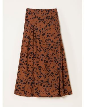 FatFace Fatface Skye Midi Skirt - Brown