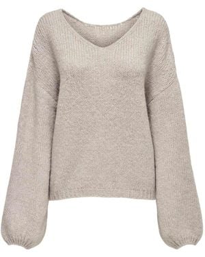 Jdy Reversible V-Neck Sweater - Natural