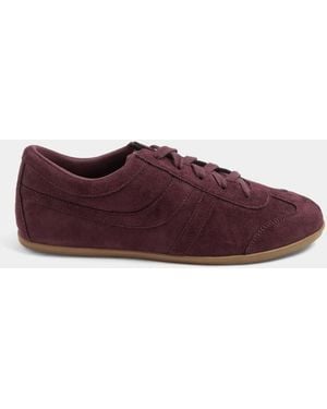 Long Tall Sally Retro Faux Suede Sneakers - Purple