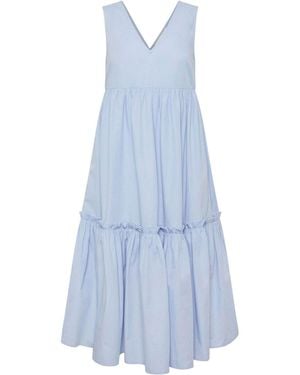 PixieGirl Petite Frilled Tiered Midi Dress - Blue