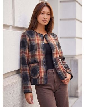 Roman Chequered Jacket - Orange