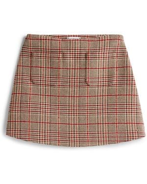 Tommy Hilfiger Check Tweed Mini Skirt - Brown