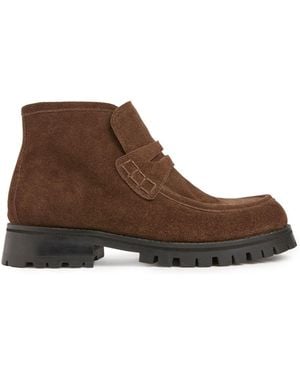 Celtic & Co. Chunky Hi-Top Loafer Boots - Brown
