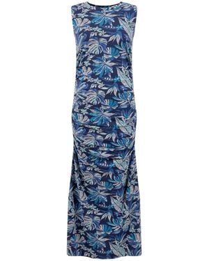 Weird Fish Tansley Printed Sleeveless Midi Dress - Blue