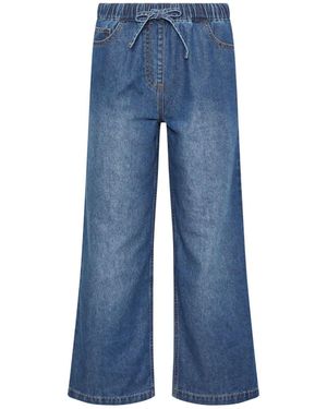 M Com Pull On Wide Leg Jeans - Blue