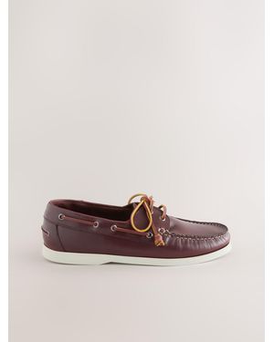 Next Signature Leather Boat Shoes - Brown