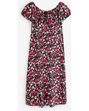 Live Unlimited Floral Print Gathered Neck Midi Dress