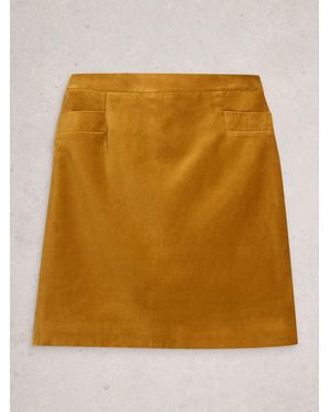 White Stuff Coral Velvet Skirt - Natural