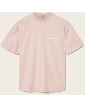 AllSaints Allsaints Underground Etta Oversized Back Logo Print Cotton T-Shirt - Pink