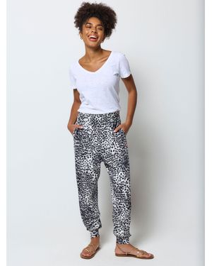 Scamp & Dude Cheetah Balloon Leg Jersey Pants - Gray