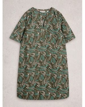 White Stuff June Linen Dress - Green