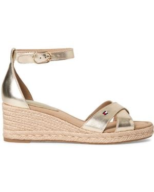 Tommy Hilfiger Hemp Crossover Strap Wedge Espadrilles - Natural