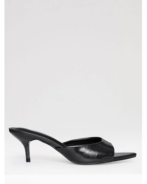 Threadbare Open Toe Kitten Heel Sandals - Black