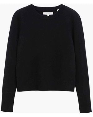 Chinti & Parker Pure Cashmere Crop Jumper - Black