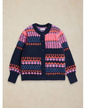 White Stuff Kelly Fluffy Cardigan - Blue