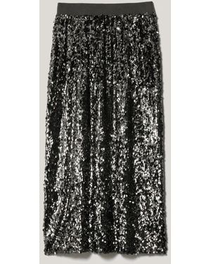 Jigsaw Metallic Sequin Skirt - Black
